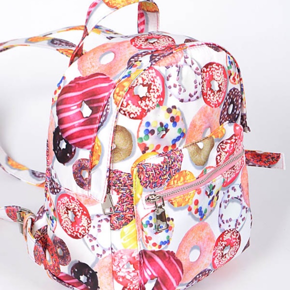 Sprinkle Donuts print shoulder backpack bag - Picture 2 of 3